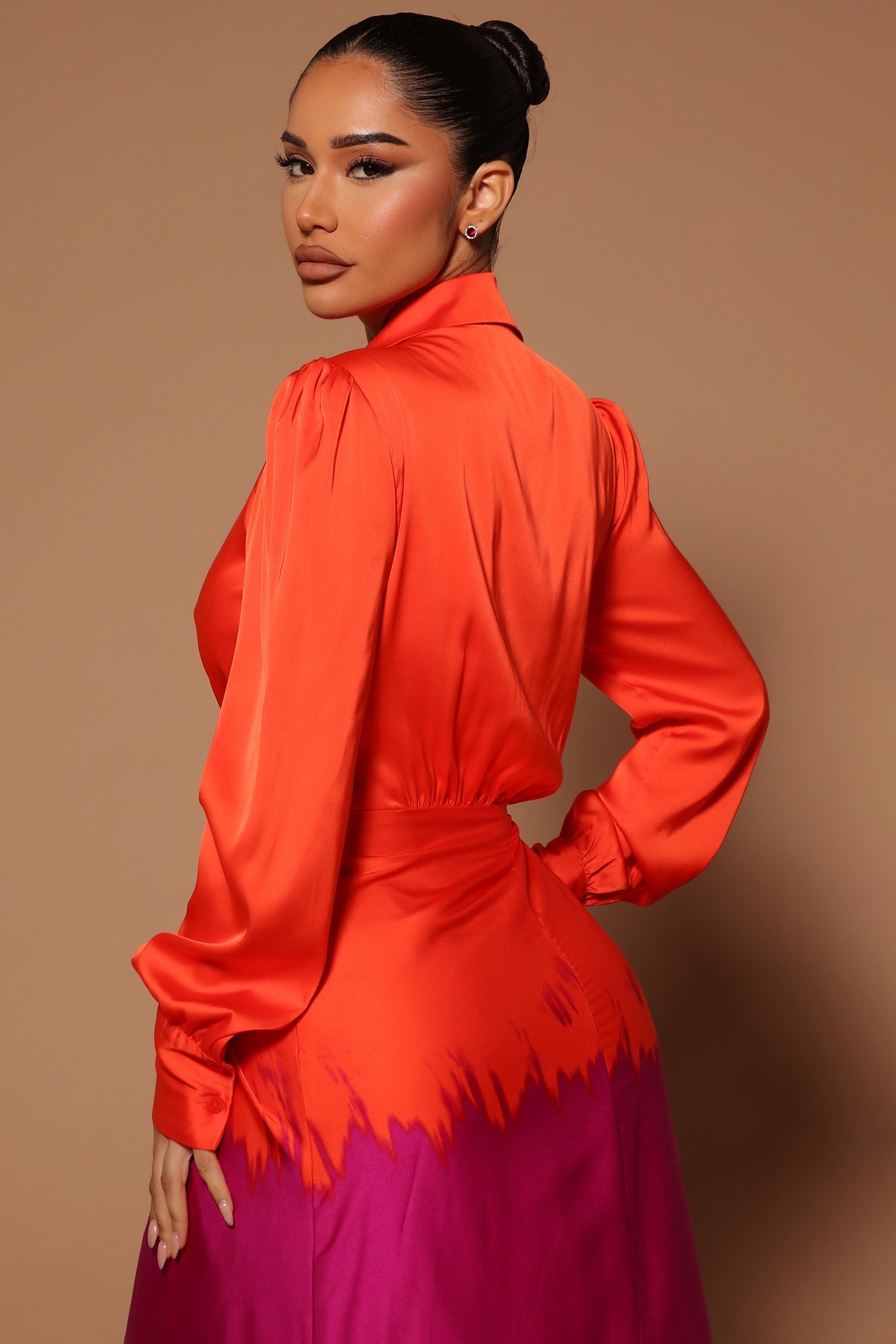 Melissa Ombre Maxi Dress - Orange/combo