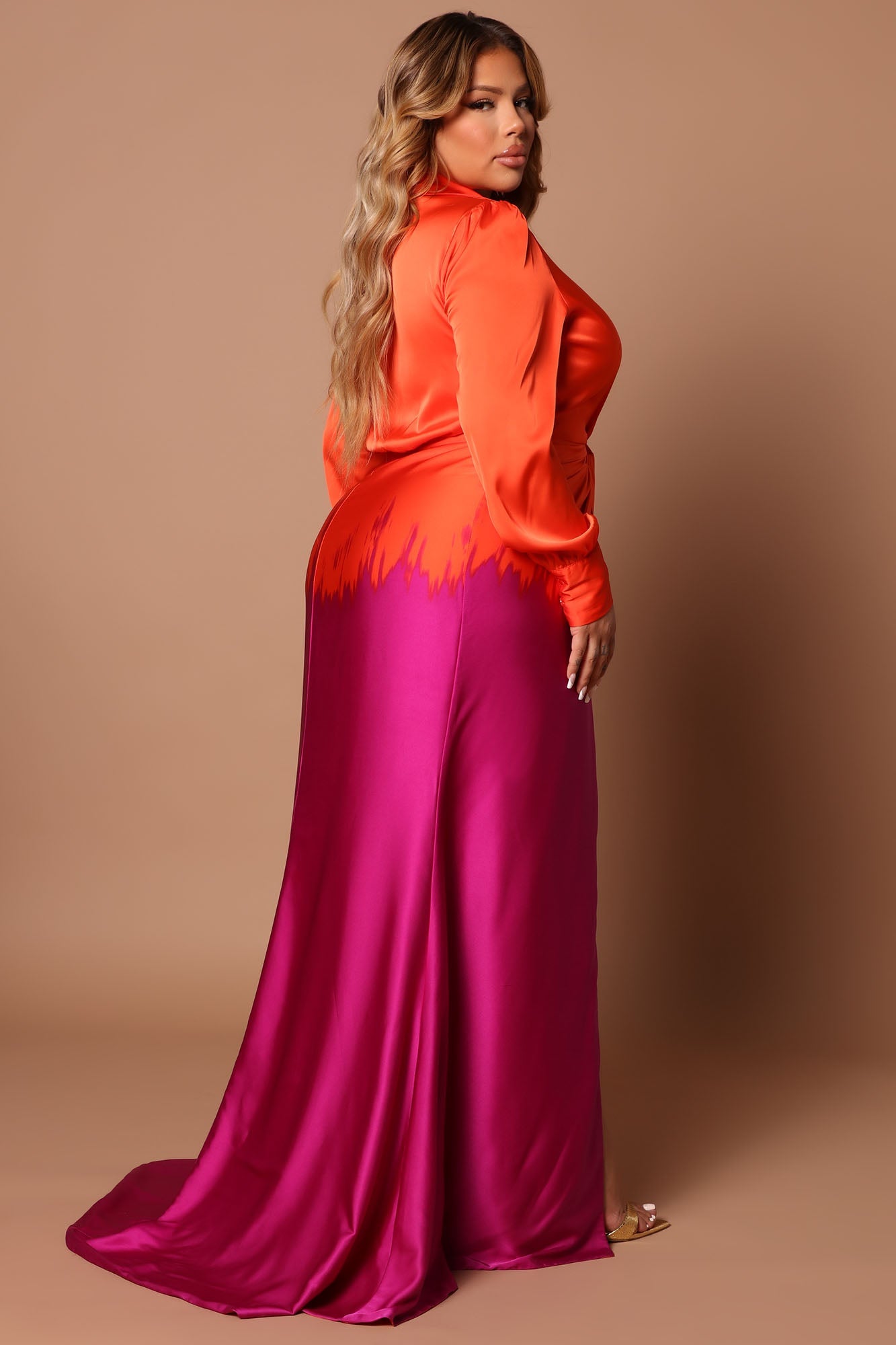 Melissa Ombre Maxi Dress - Orange/combo