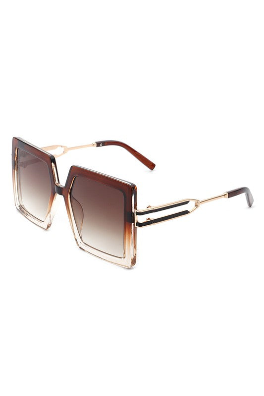 Square Oversize Large Flat Top Fashion Sunglasses