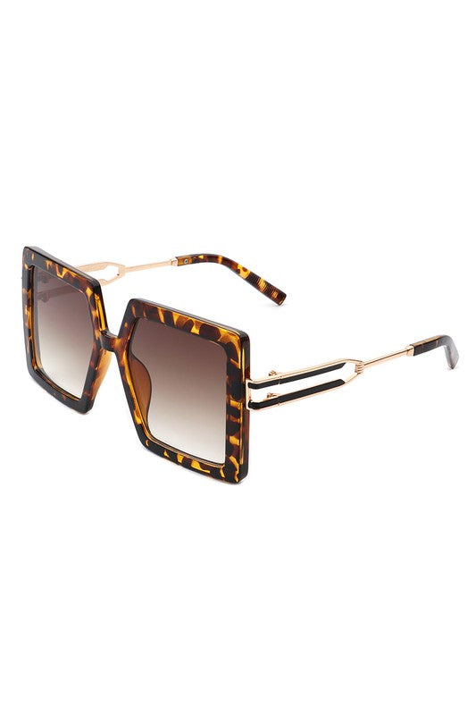 Square Oversize Large Flat Top Fashion Sunglasses