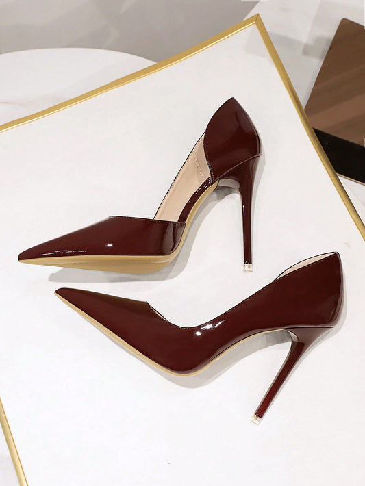 Fashionable Patent Leather Stiletto High Heel Pumps
