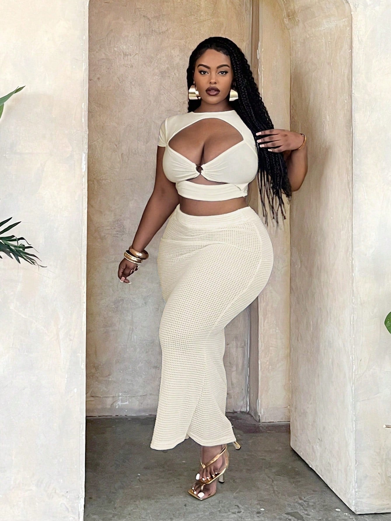 Women's Plus Size Skirt With Flare Hem, Perfect For Vacation