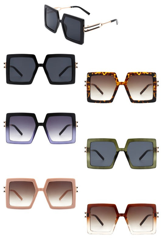 Square Oversize Large Flat Top Fashion Sunglasses