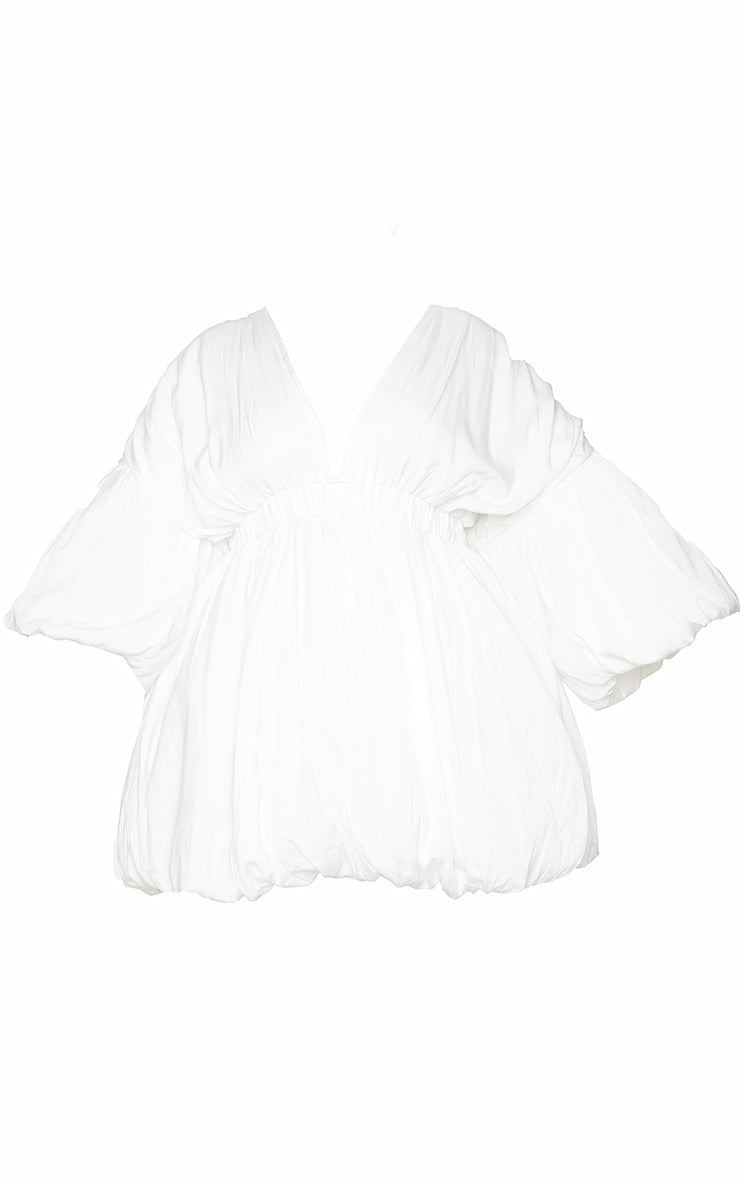 Plus Black Puff Sleeve Puffball Hem Dress