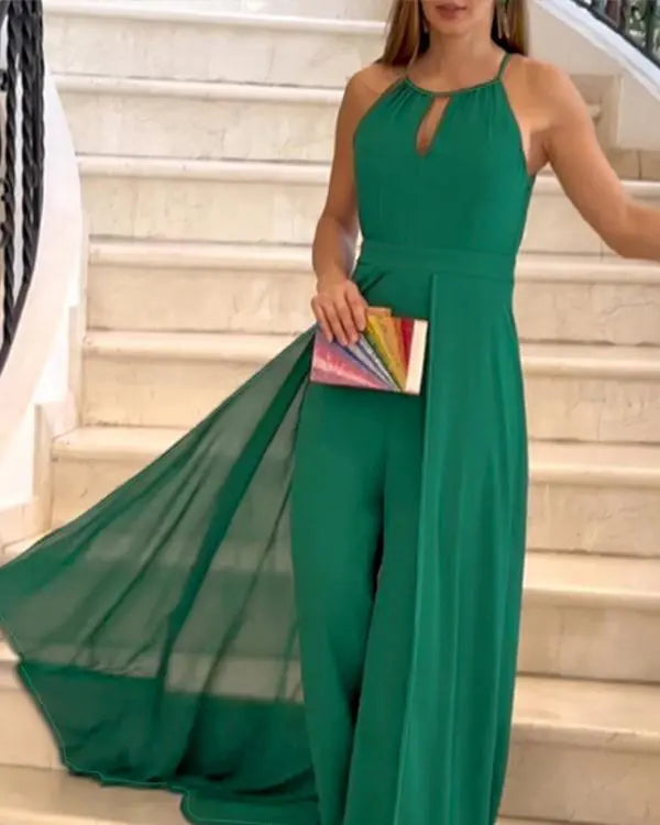 Sleeveless Ruched Asymmetrical Jumpsuit