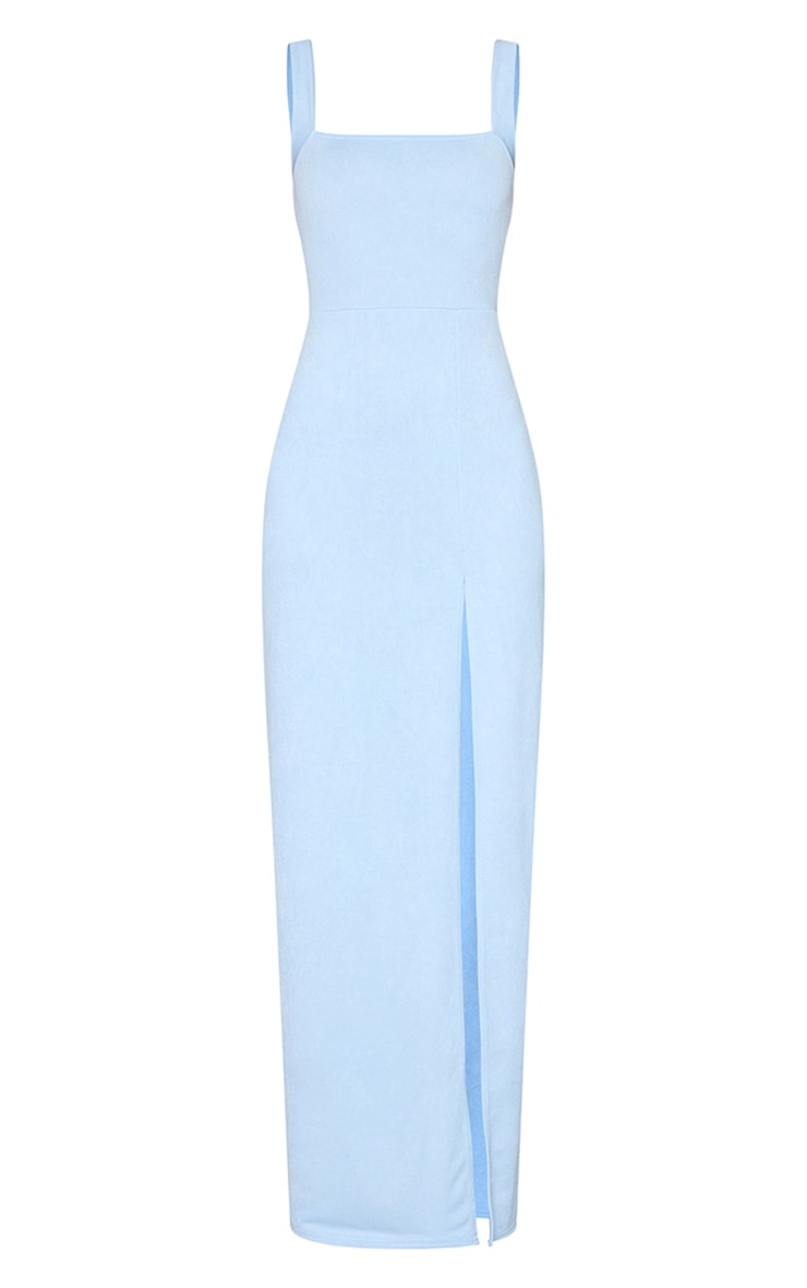 Black Straight Neck Maxi Dress