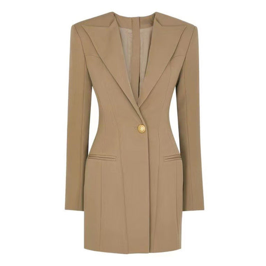 Long Sleeve Slim Fit Blazer Dress