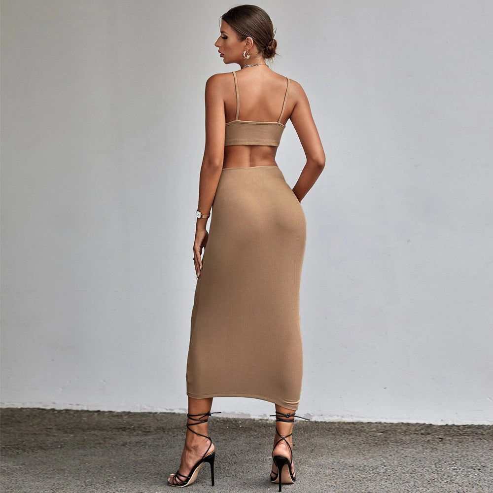 Sleeveless Backless Sexy Cutout Sling Hip Dress