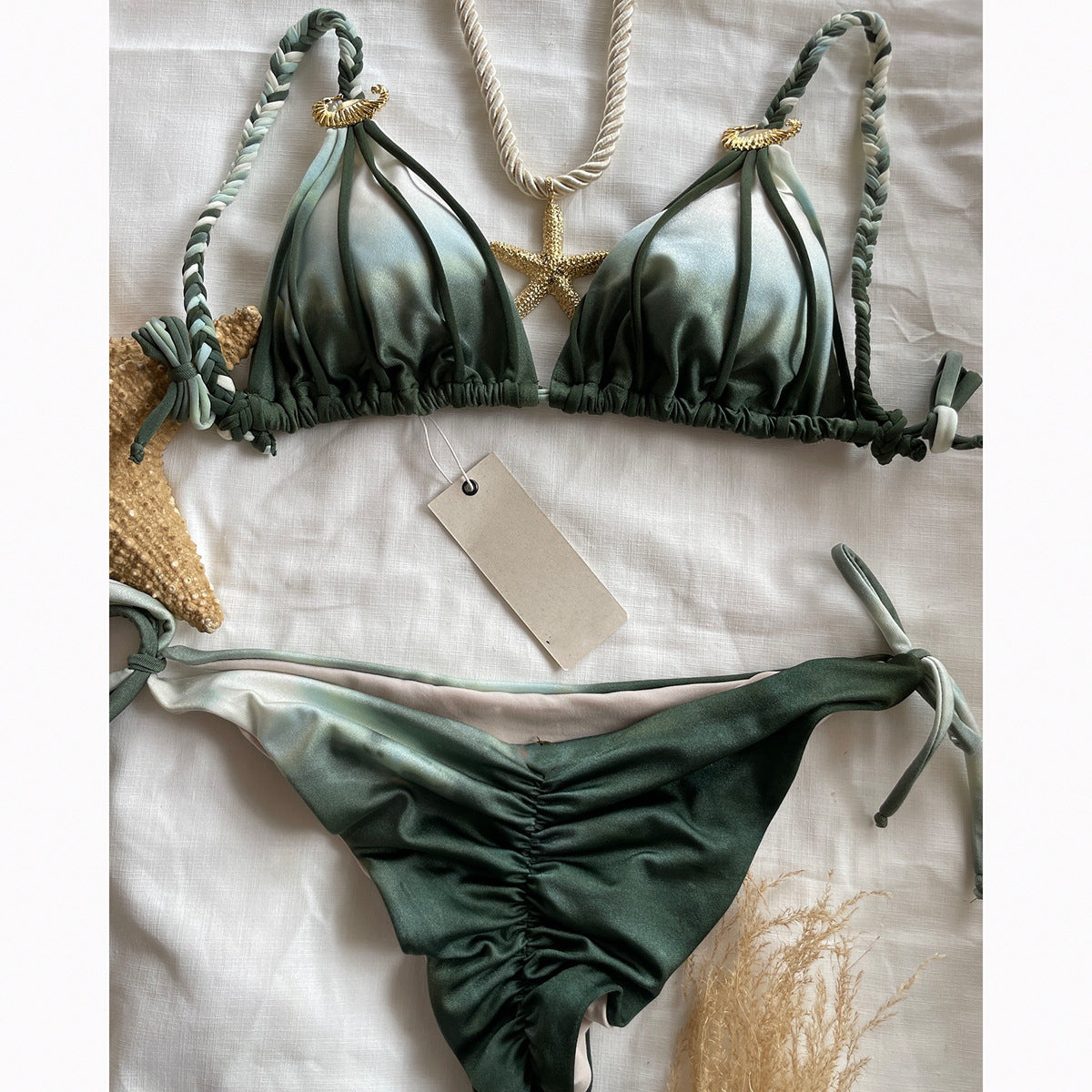 Bikini Sexy Bikini Tie Dye Split Swimsuit