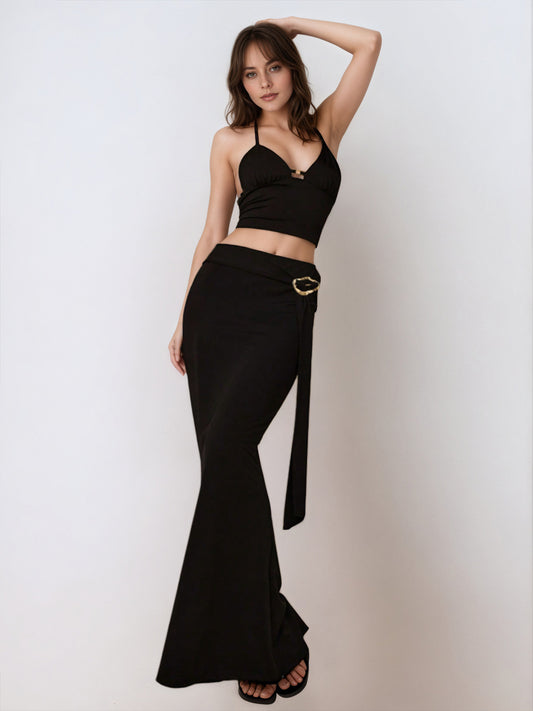 Elegant Black Fishtail Skirt
