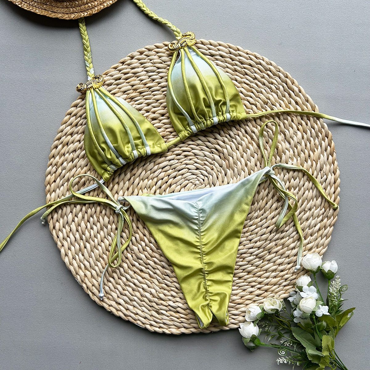 Bikini Sexy Bikini Tie Dye Split Swimsuit