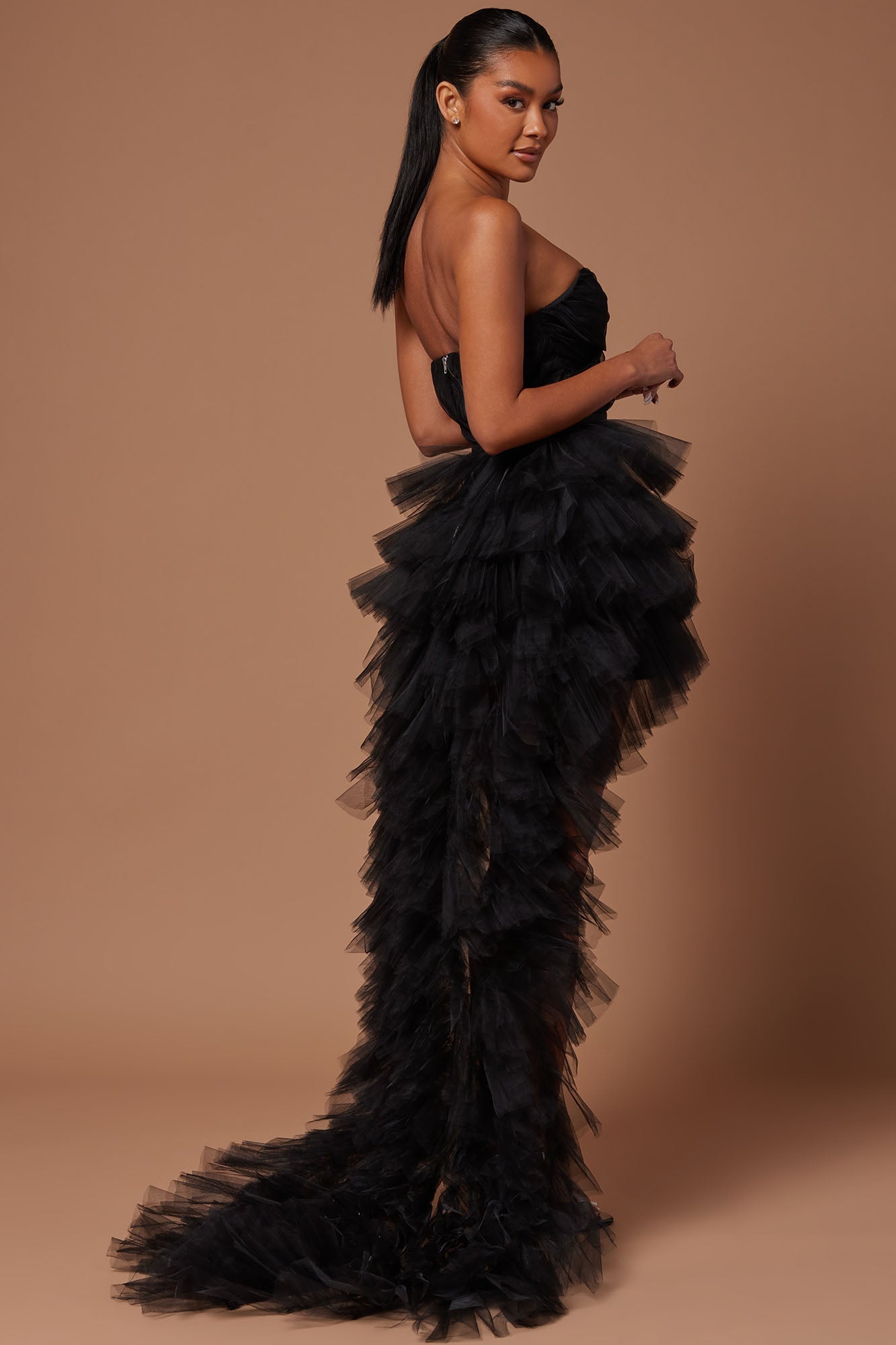 Sweetheart Tulle Maxi Dress - Black