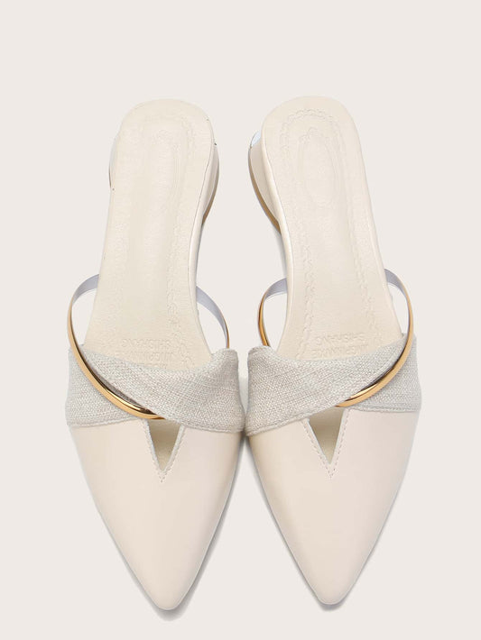 Point Toe Twist Flat Mules