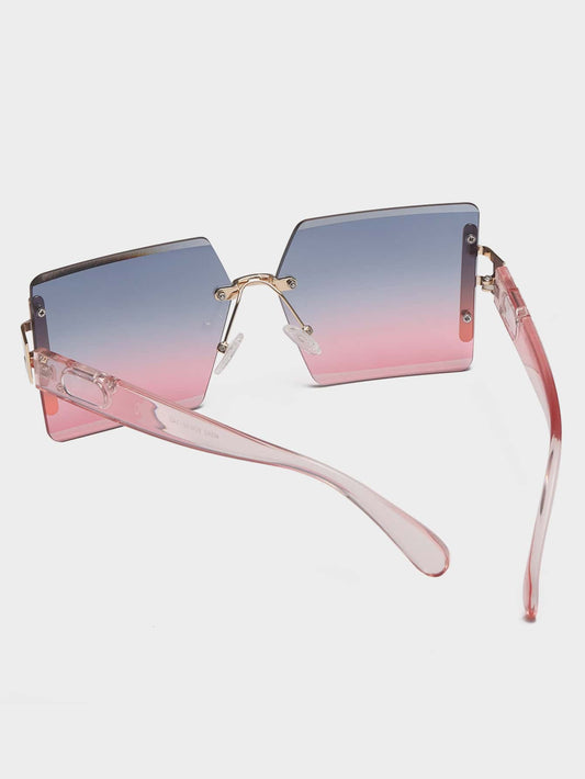Ombre Lens Rimless Fashion Glasses