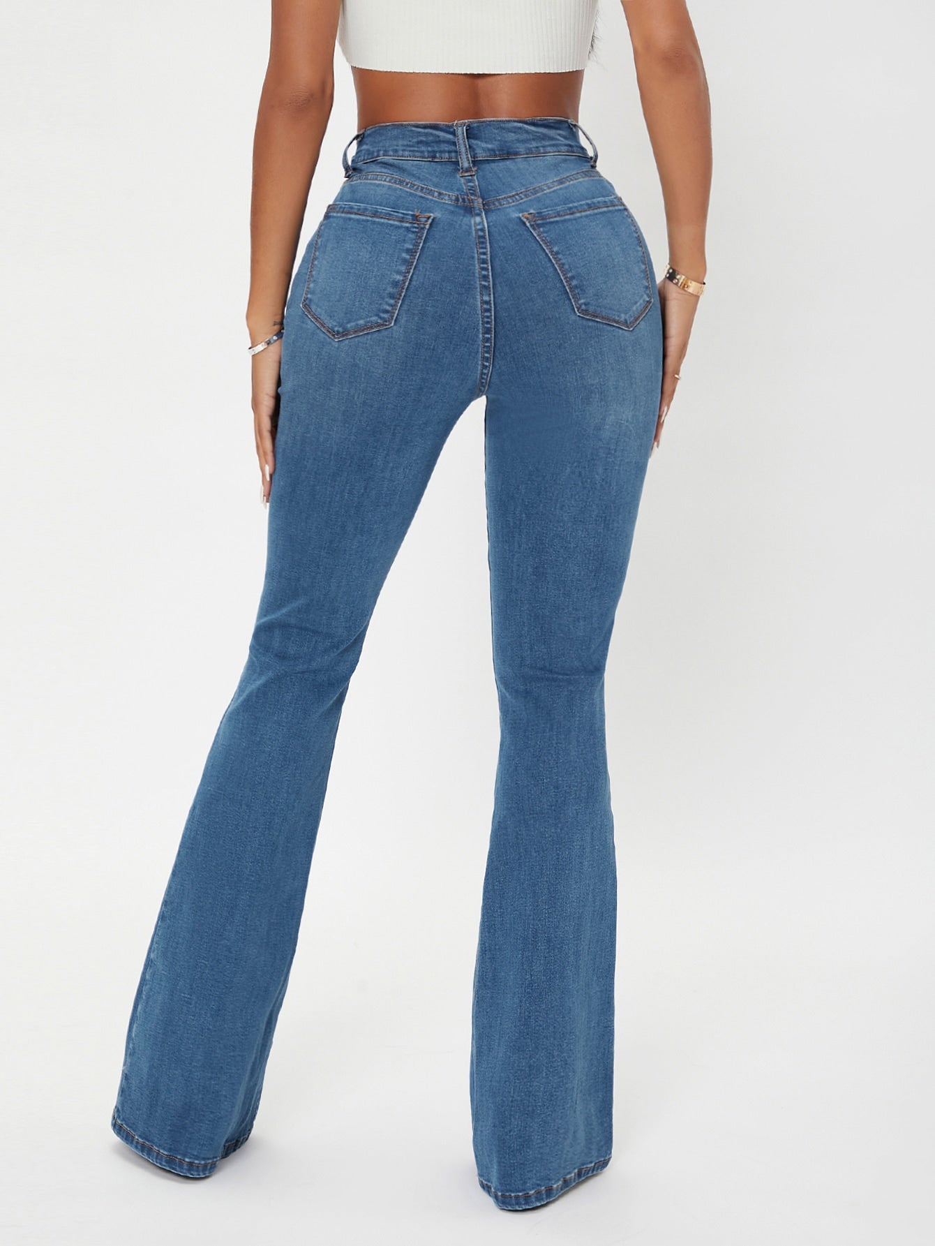 Curvy High Waist Flare Leg Jeans