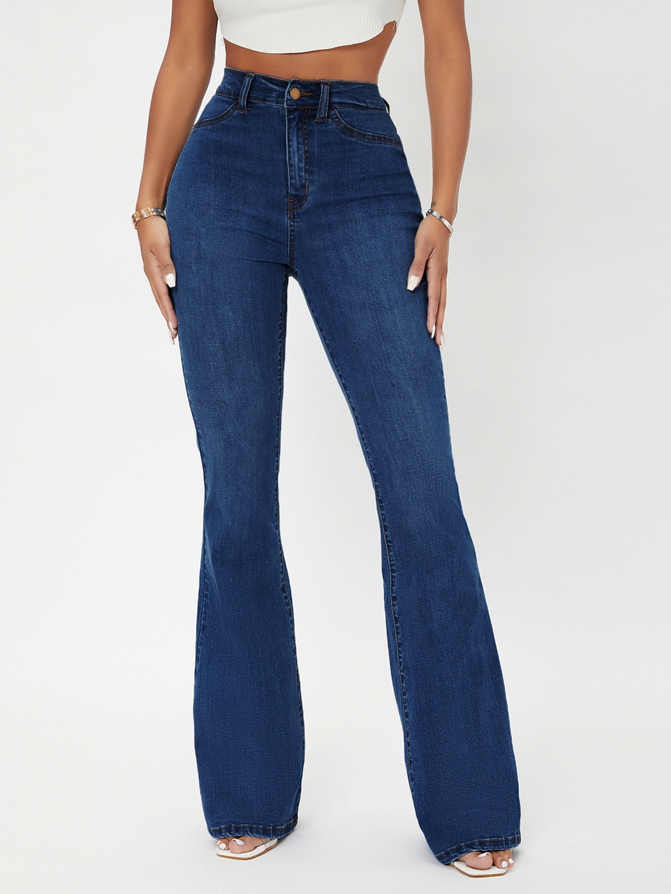 Curvy High Waist Flare Leg Jeans