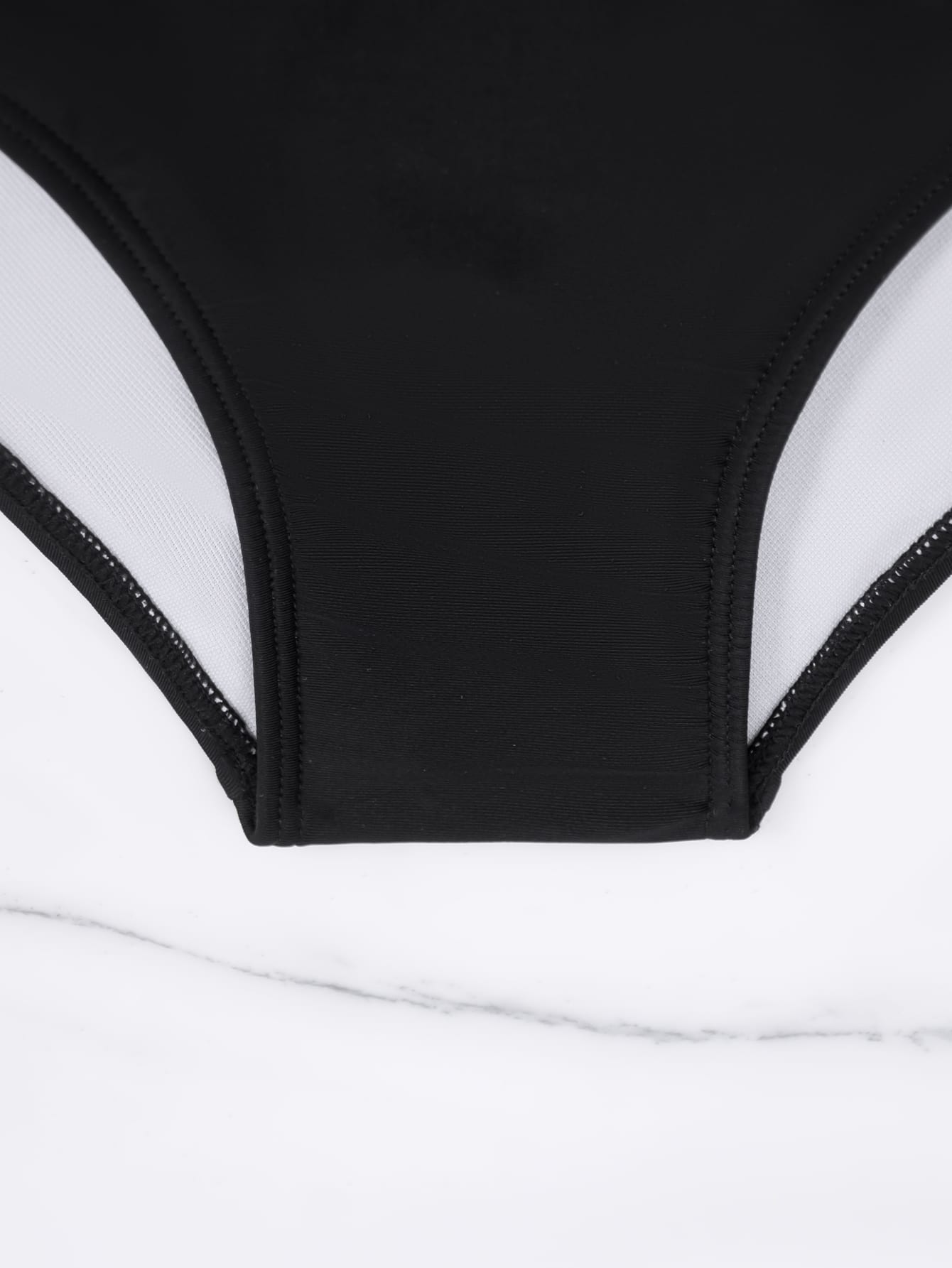 Plain Asymmetrical Cut out Bikini Swimsuit