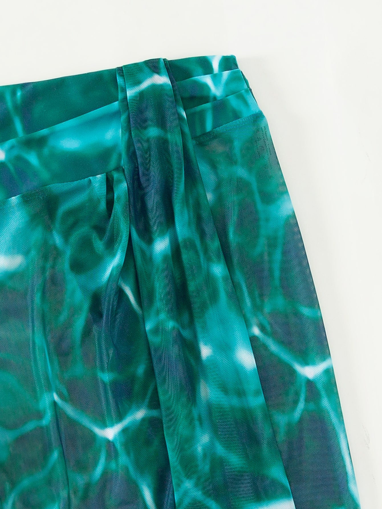 All Over Print Halter Triangle Bikini Swimsuit With Beach Skirt