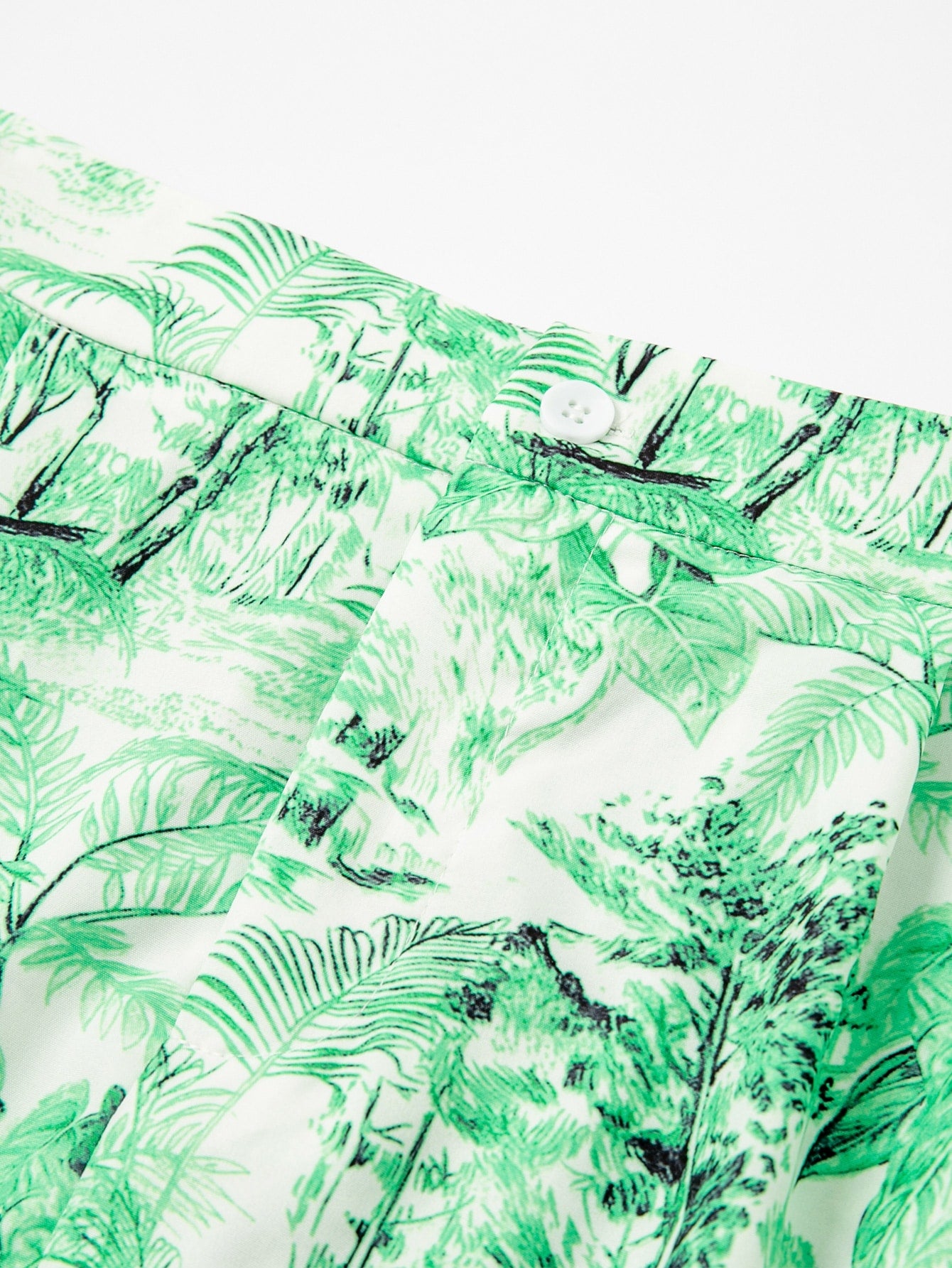 Tropical Print Off Shoulder Lantern Sleeve Backless Knot Top Shorts