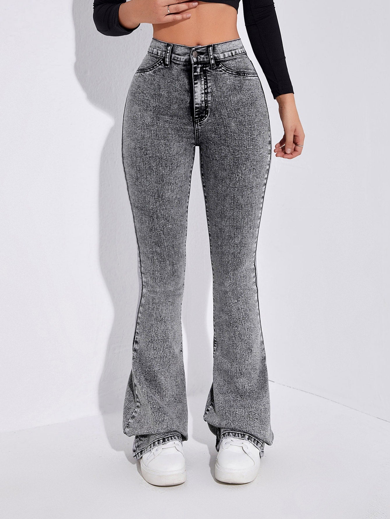 Curvy High Waist Flare Leg Jeans