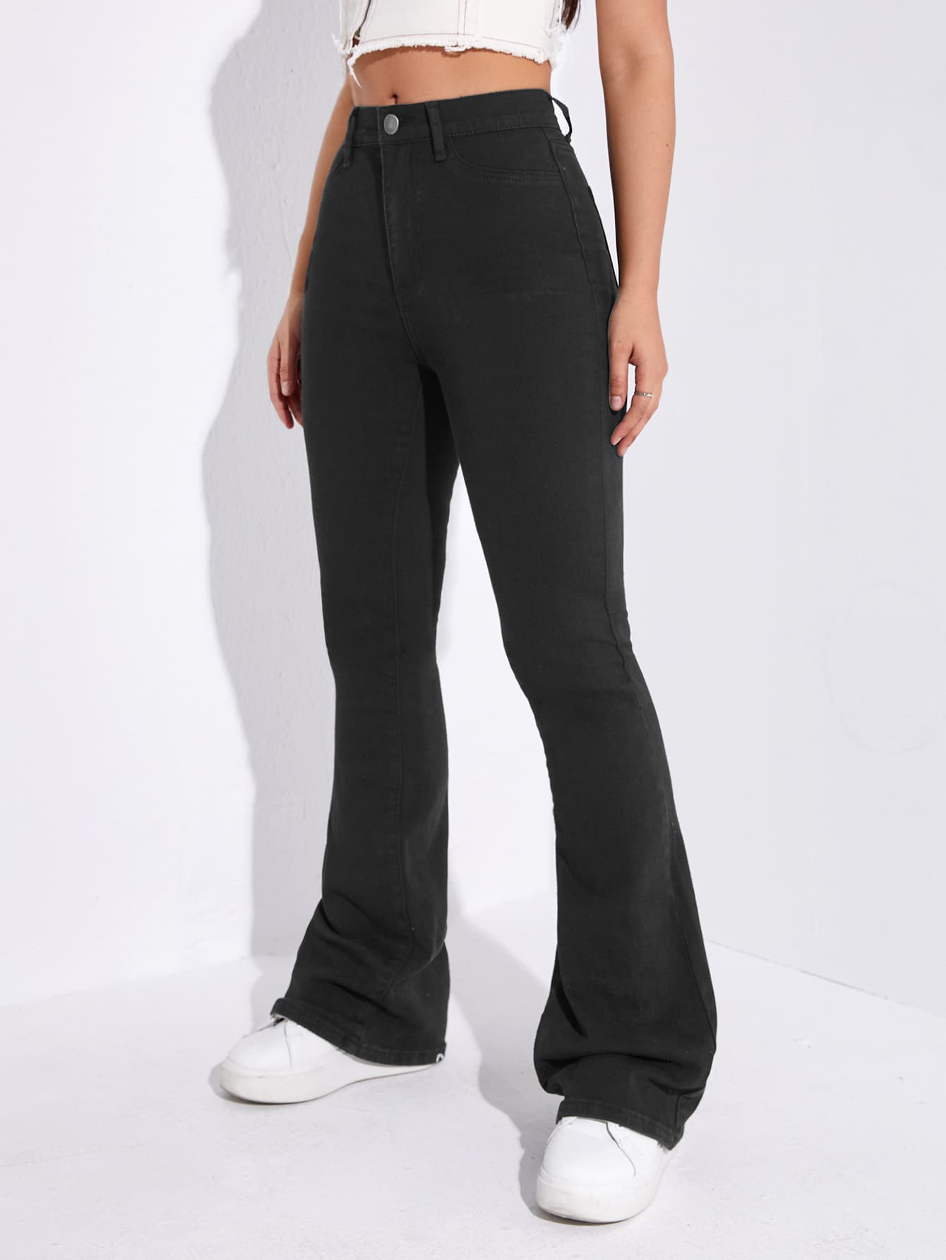 Curvy High Waist Flare Leg Jeans