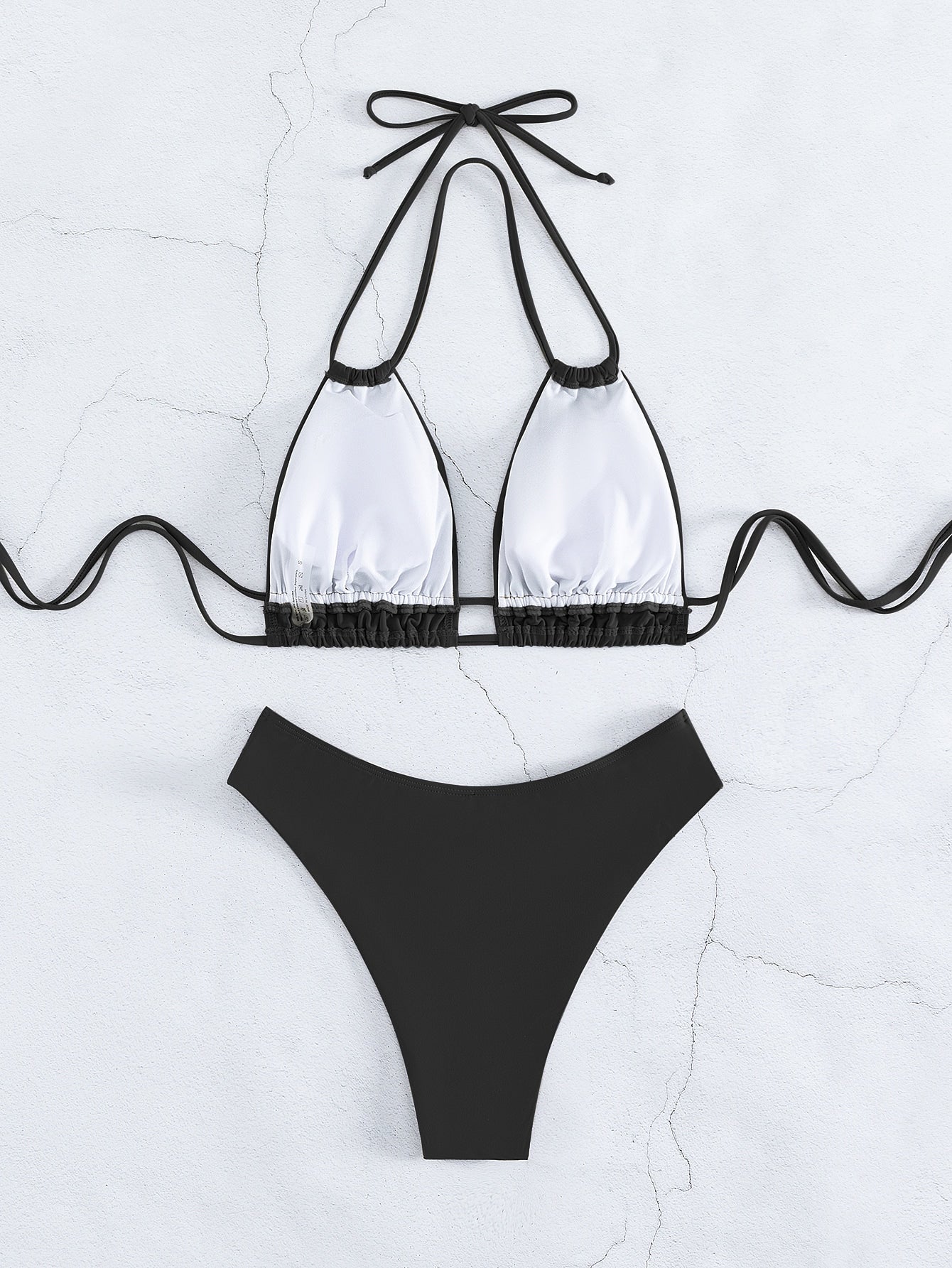 Halter Triangle High Cut Bikini Swimsuit