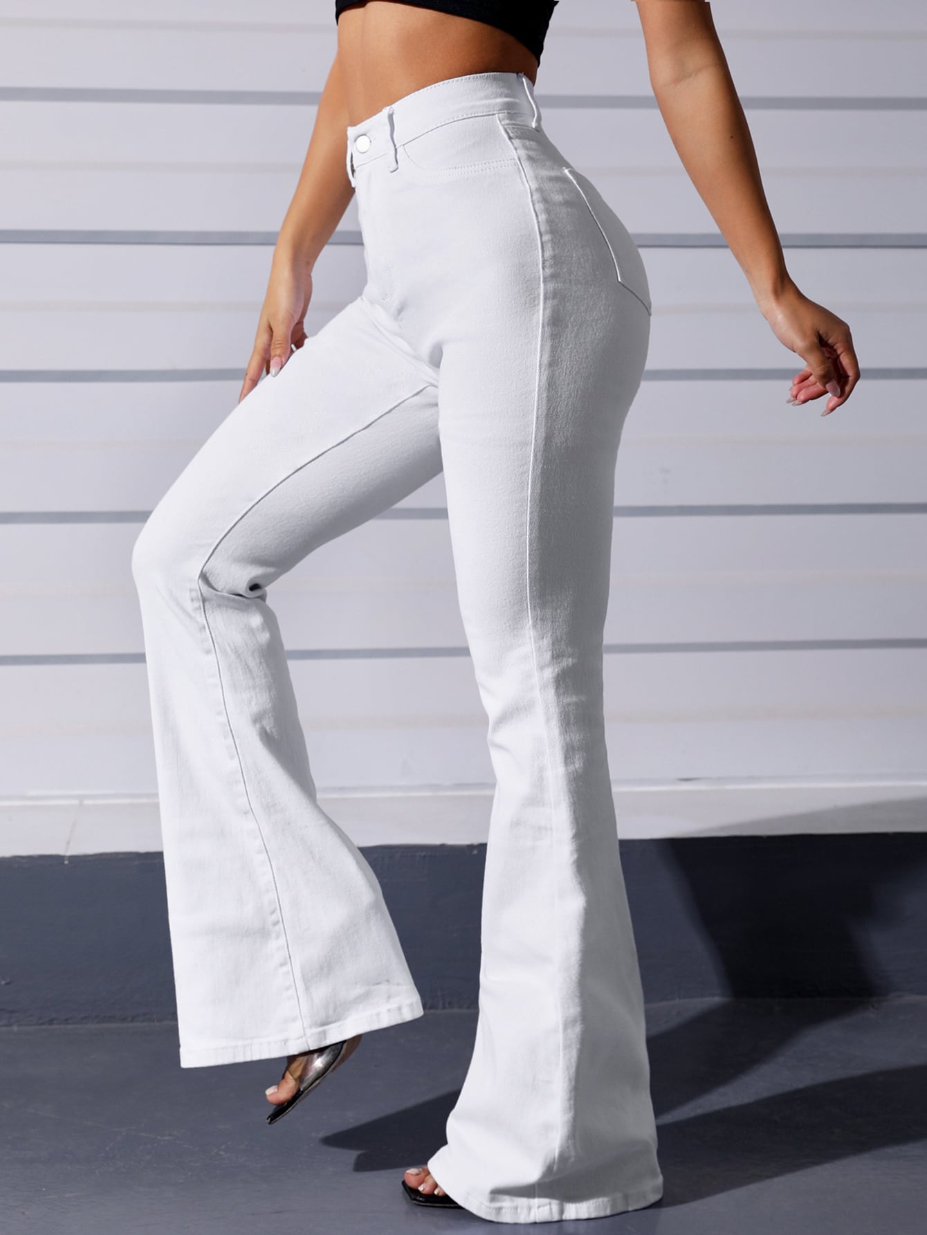 Curvy High Waist Flare Leg Jeans