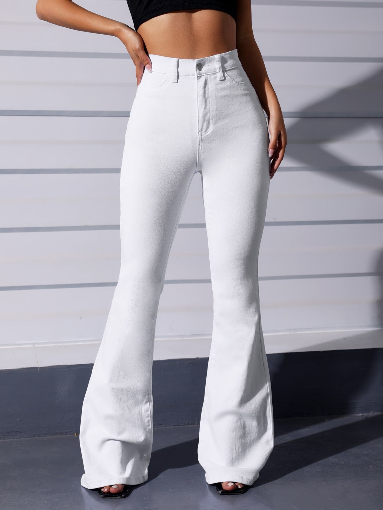 Curvy High Waist Flare Leg Jeans