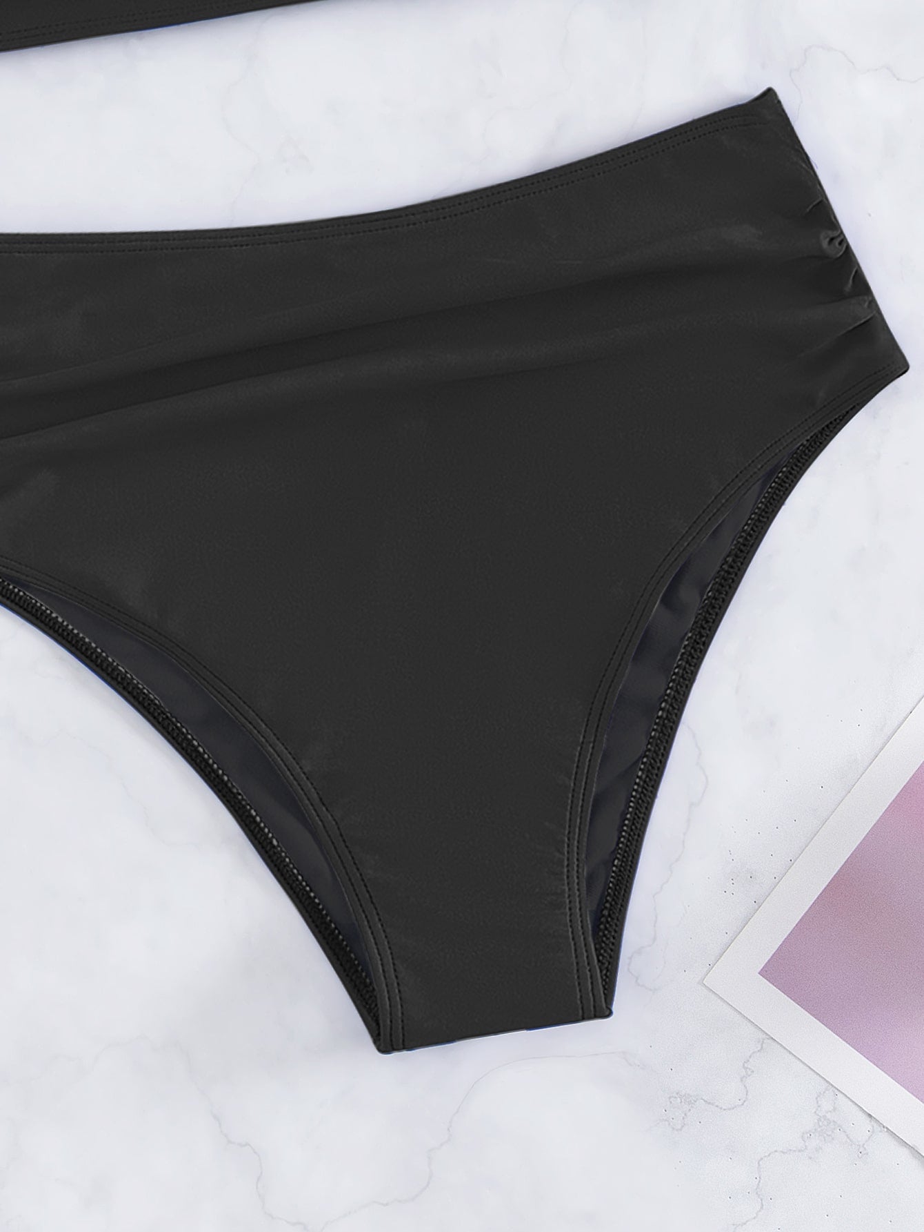 Criss Cross Ruched High Waisted Bikini Swimsuit