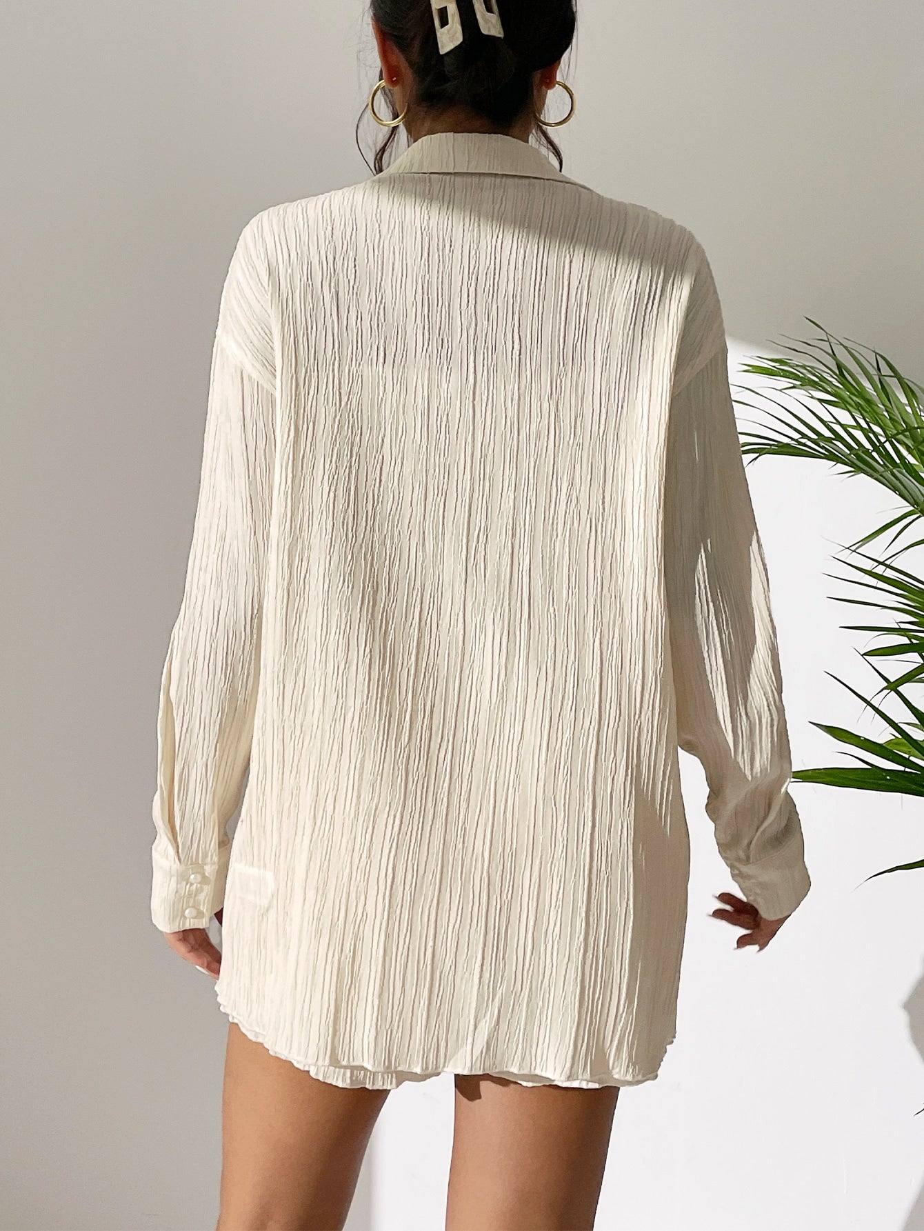 Unity Drop Shoulder Button Front Shirt Shorts
