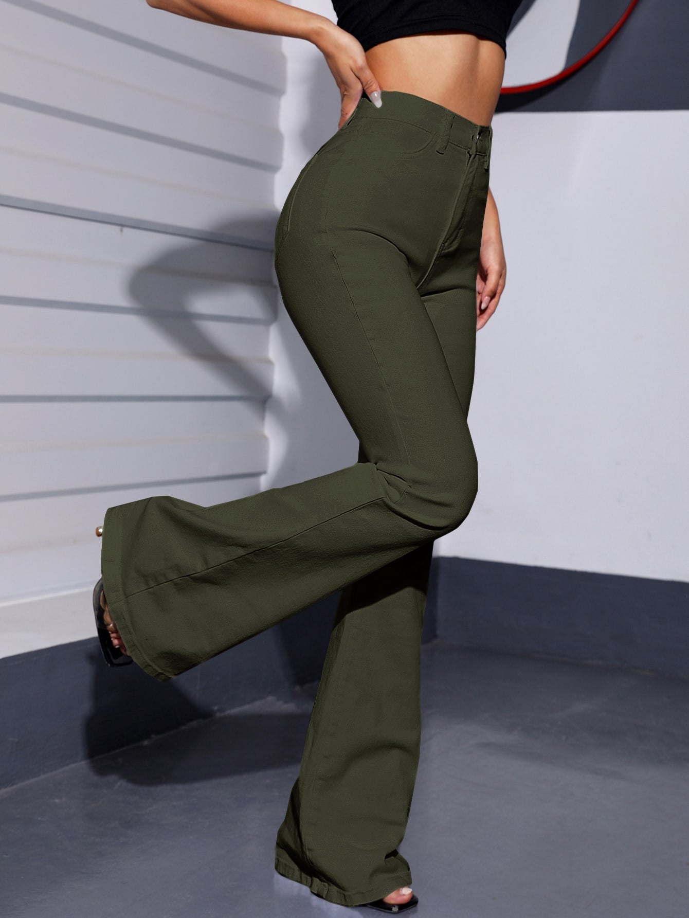 Curvy High Waist Flare Leg Jeans
