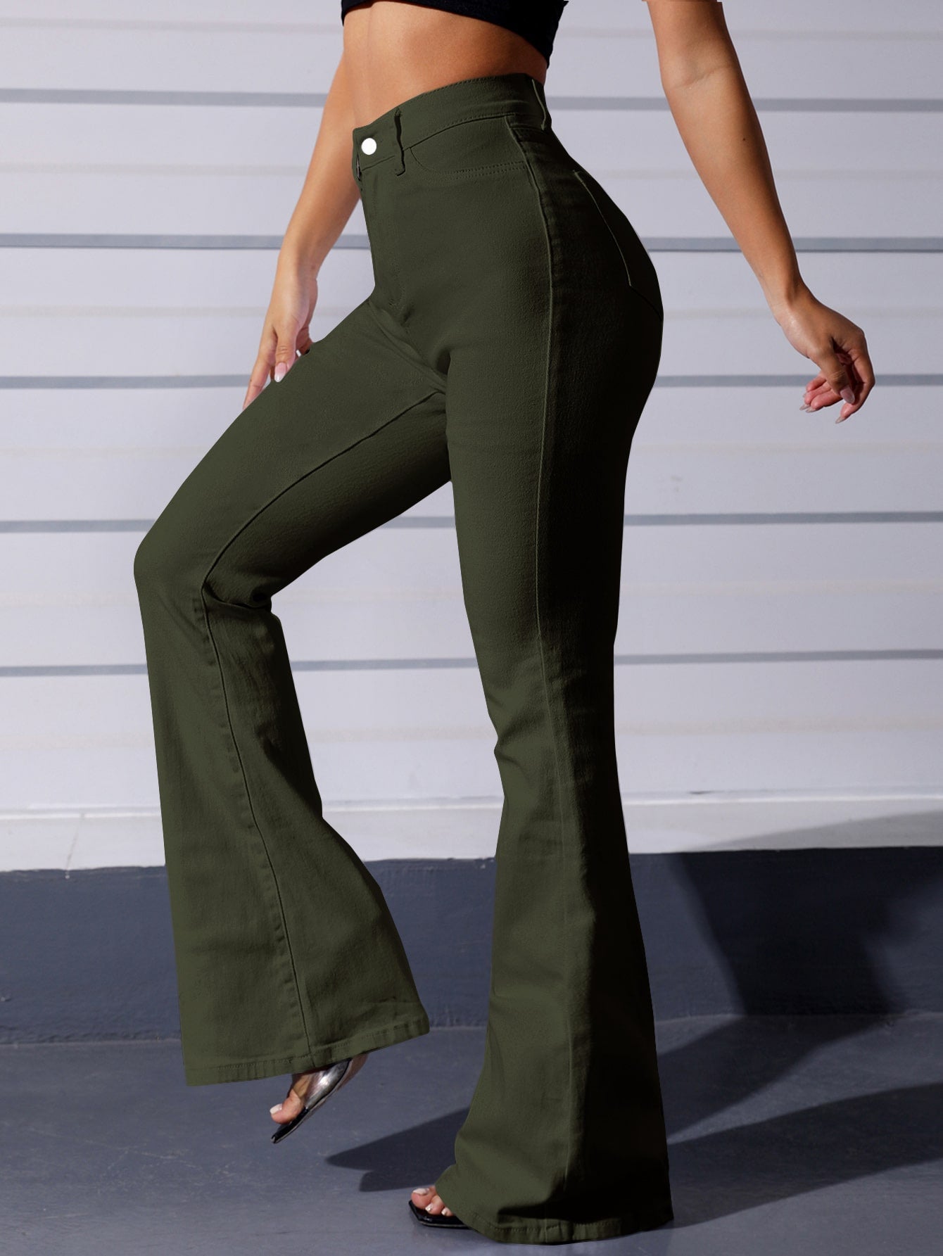 Curvy High Waist Flare Leg Jeans