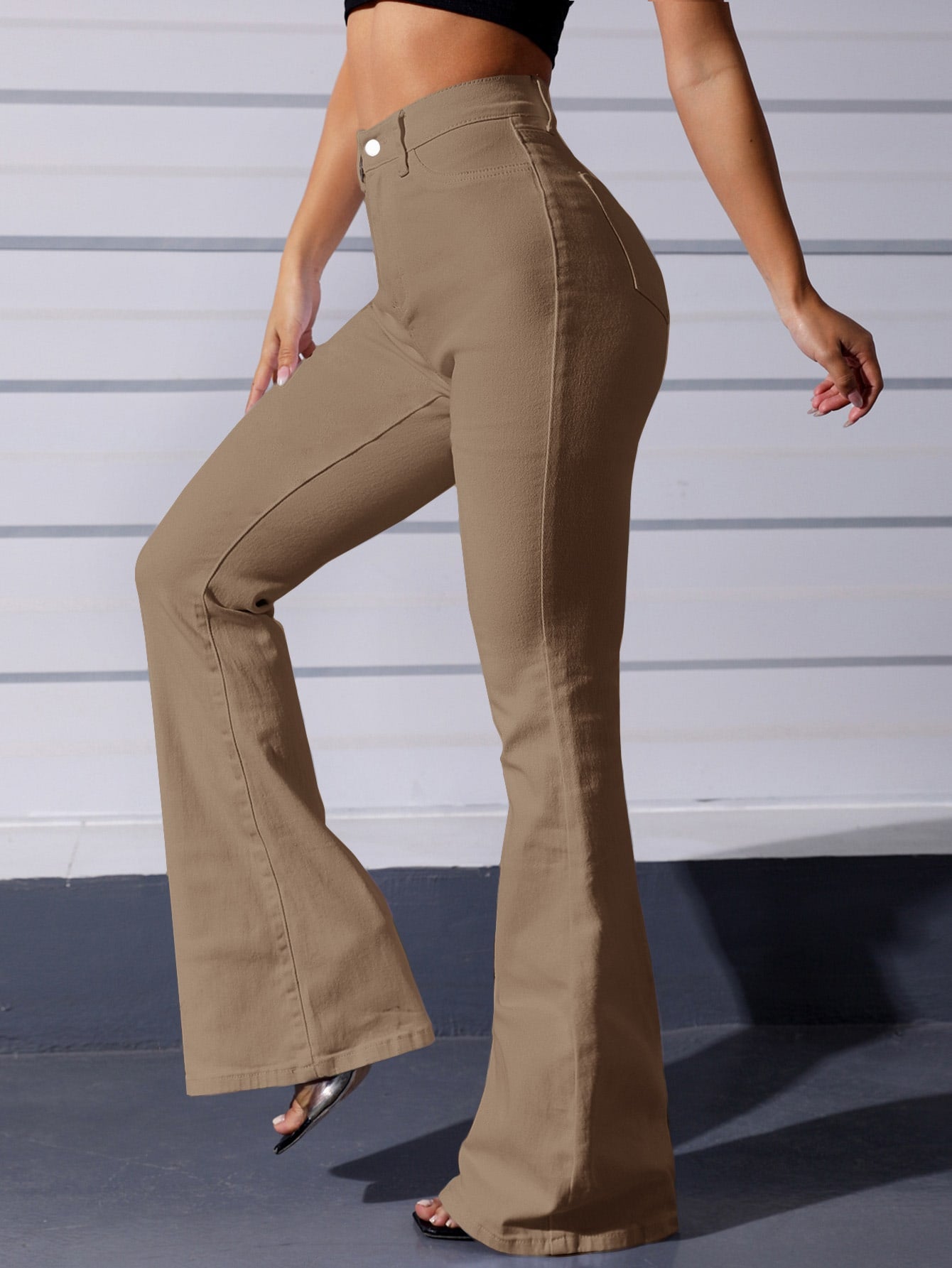 Curvy High Waist Flare Leg Jeans