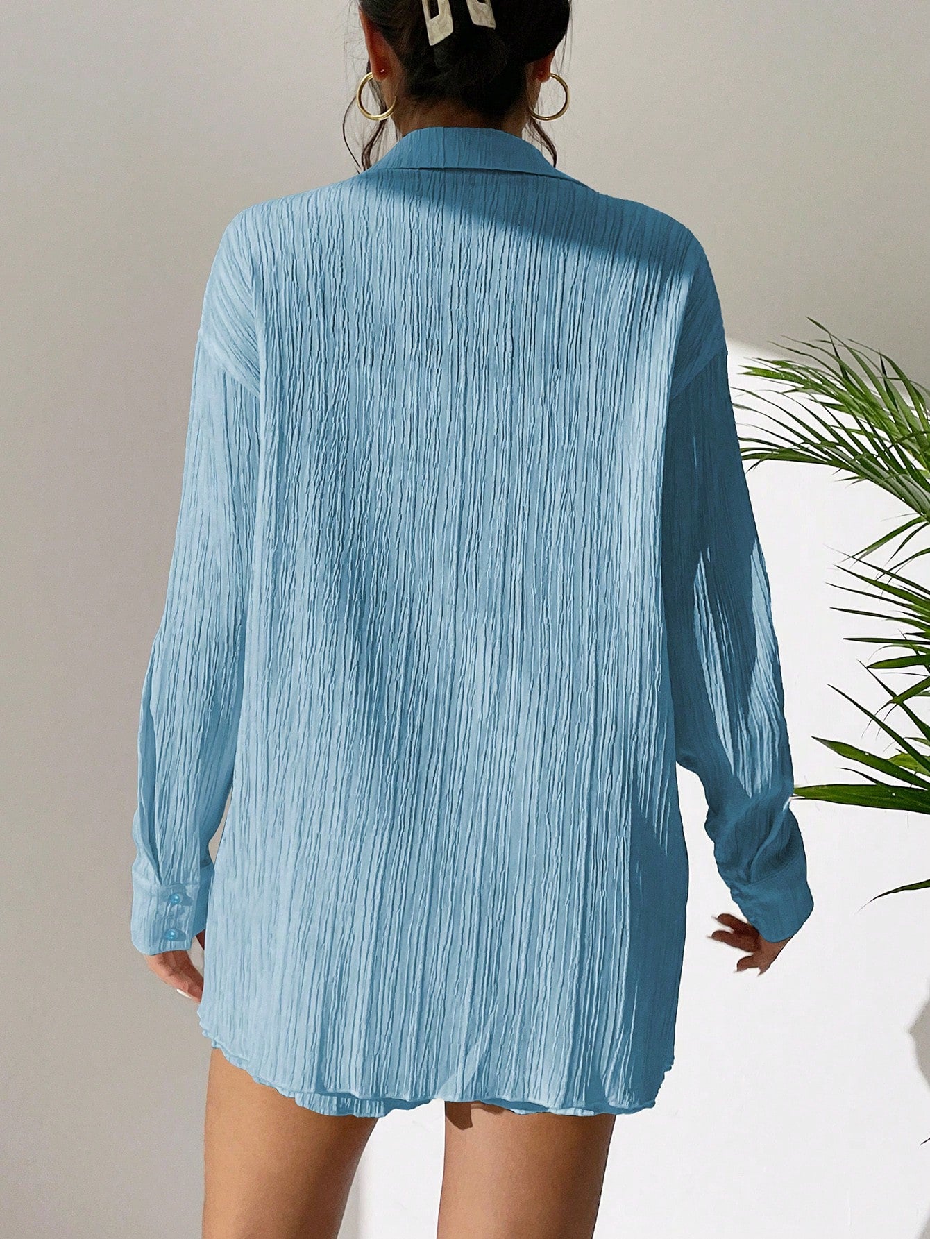 Unity Drop Shoulder Button Front Shirt Shorts