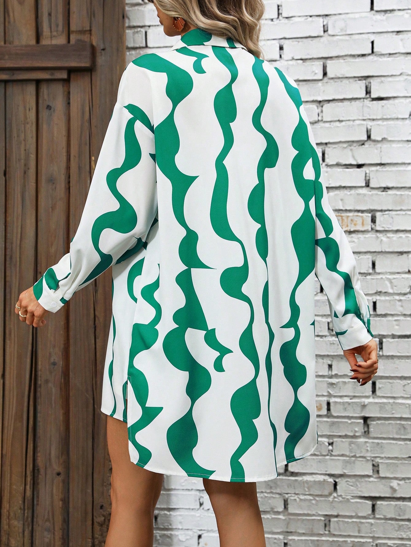 All Over Print Shirt Drawstring Waist Shorts