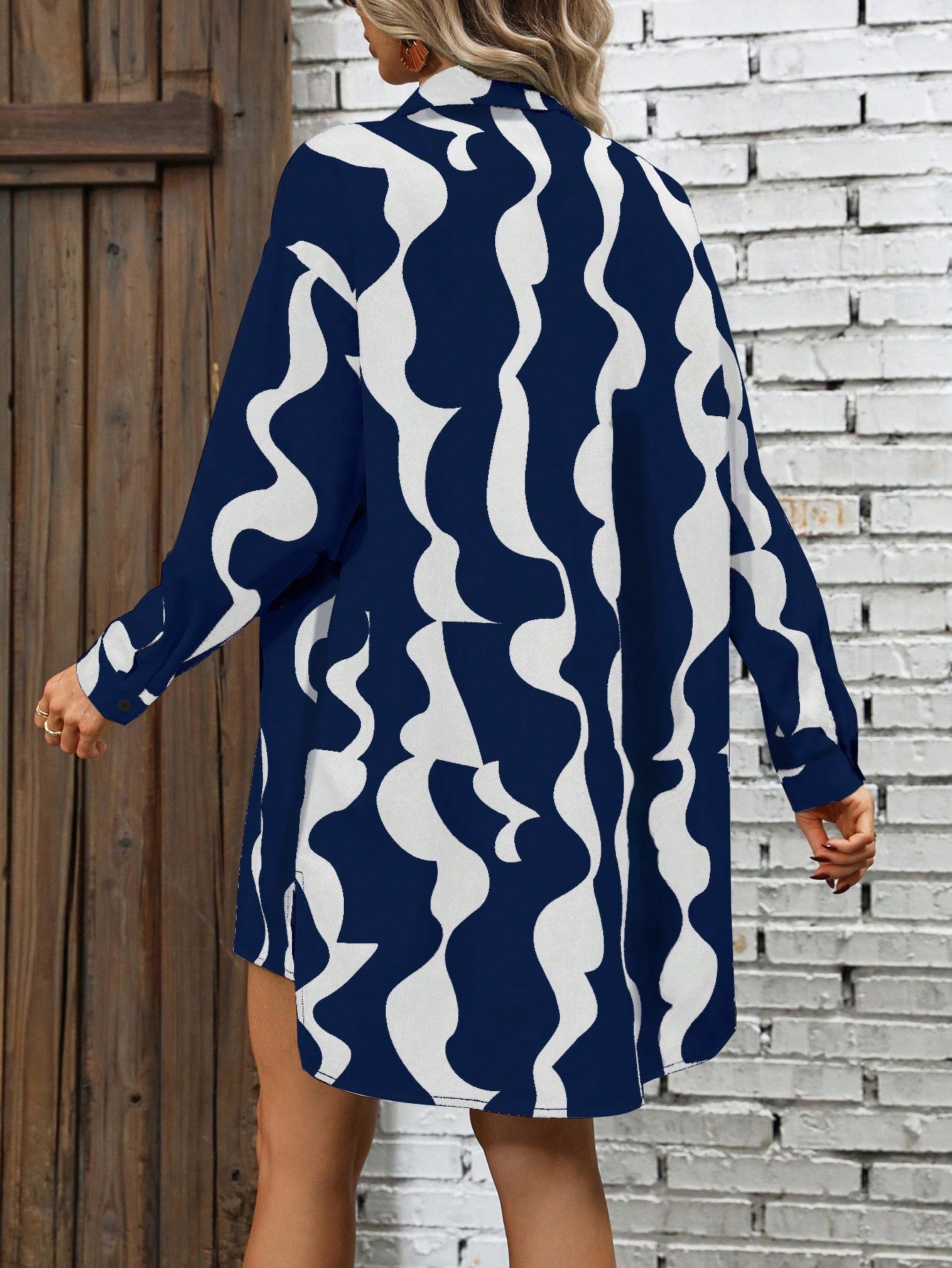 All Over Print Shirt Drawstring Waist Shorts