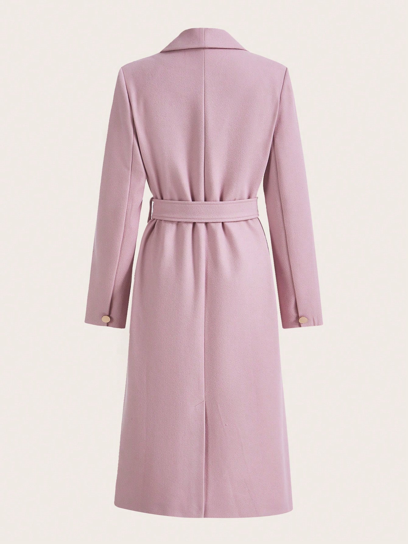 Waterfall Collar Belted Overcoat