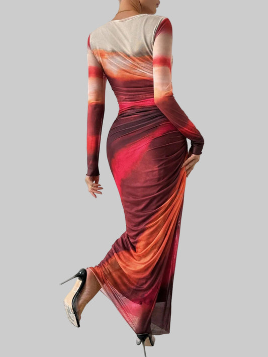 Women's Gradient Pleated Dress