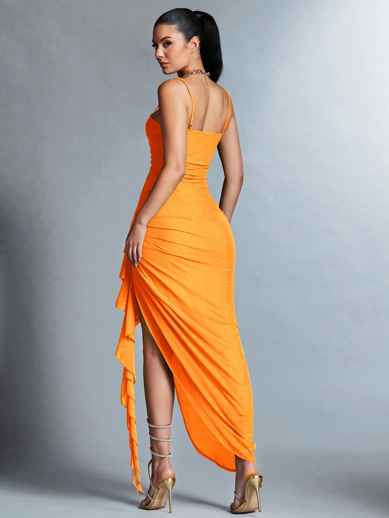 Women's Ruffle Hem Spaghetti Strap Dress