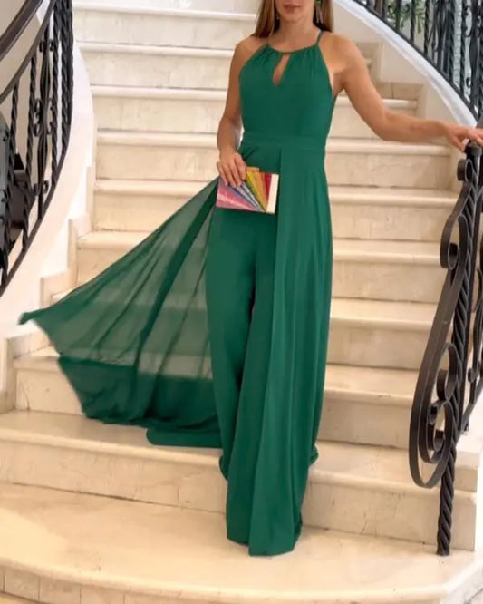 Sleeveless Ruched Asymmetrical Jumpsuit