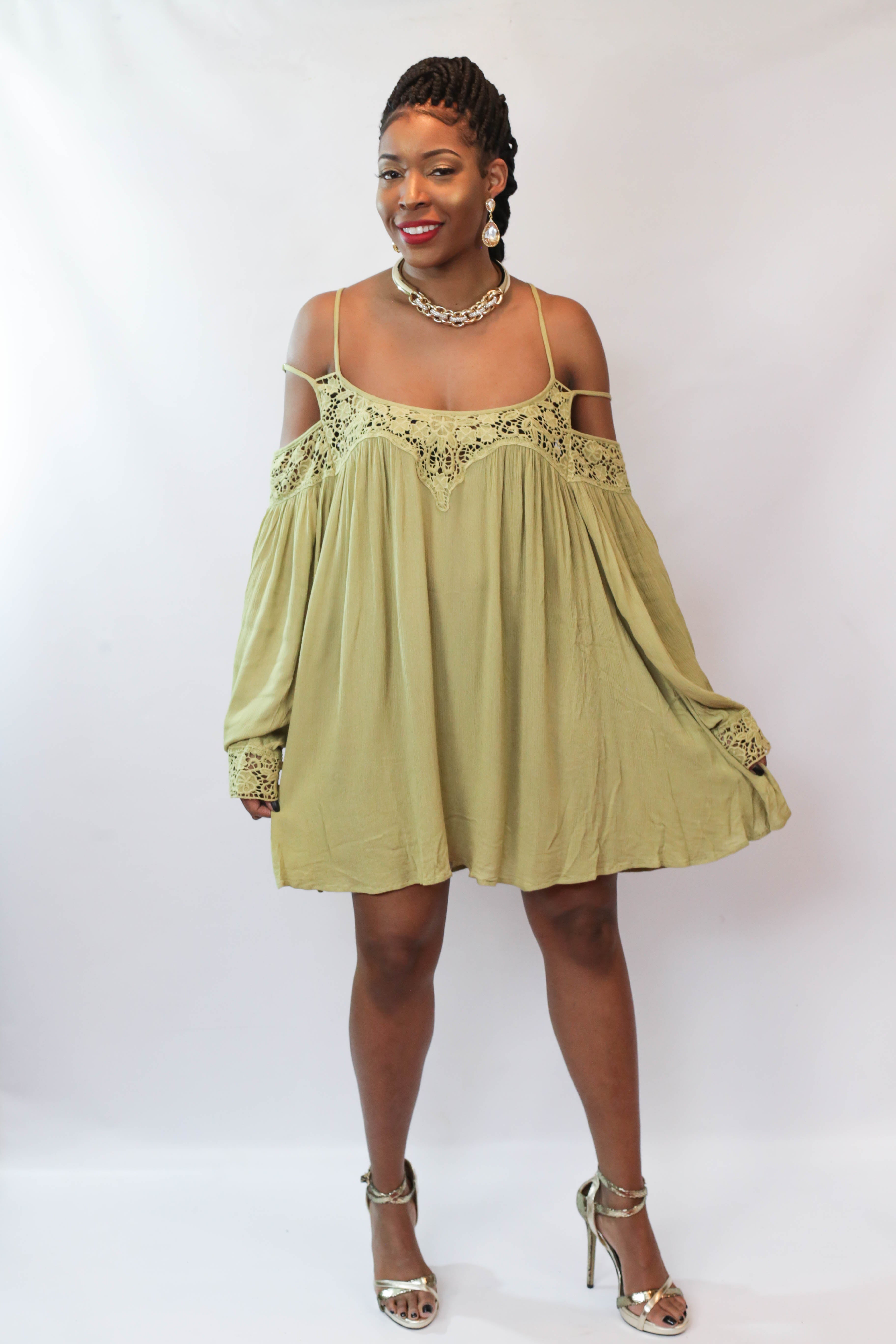 Crochet Lace Cold Dress Extremely Beautiful LLC Crochet Lace Cold Dress Extremely Beautiful LLC