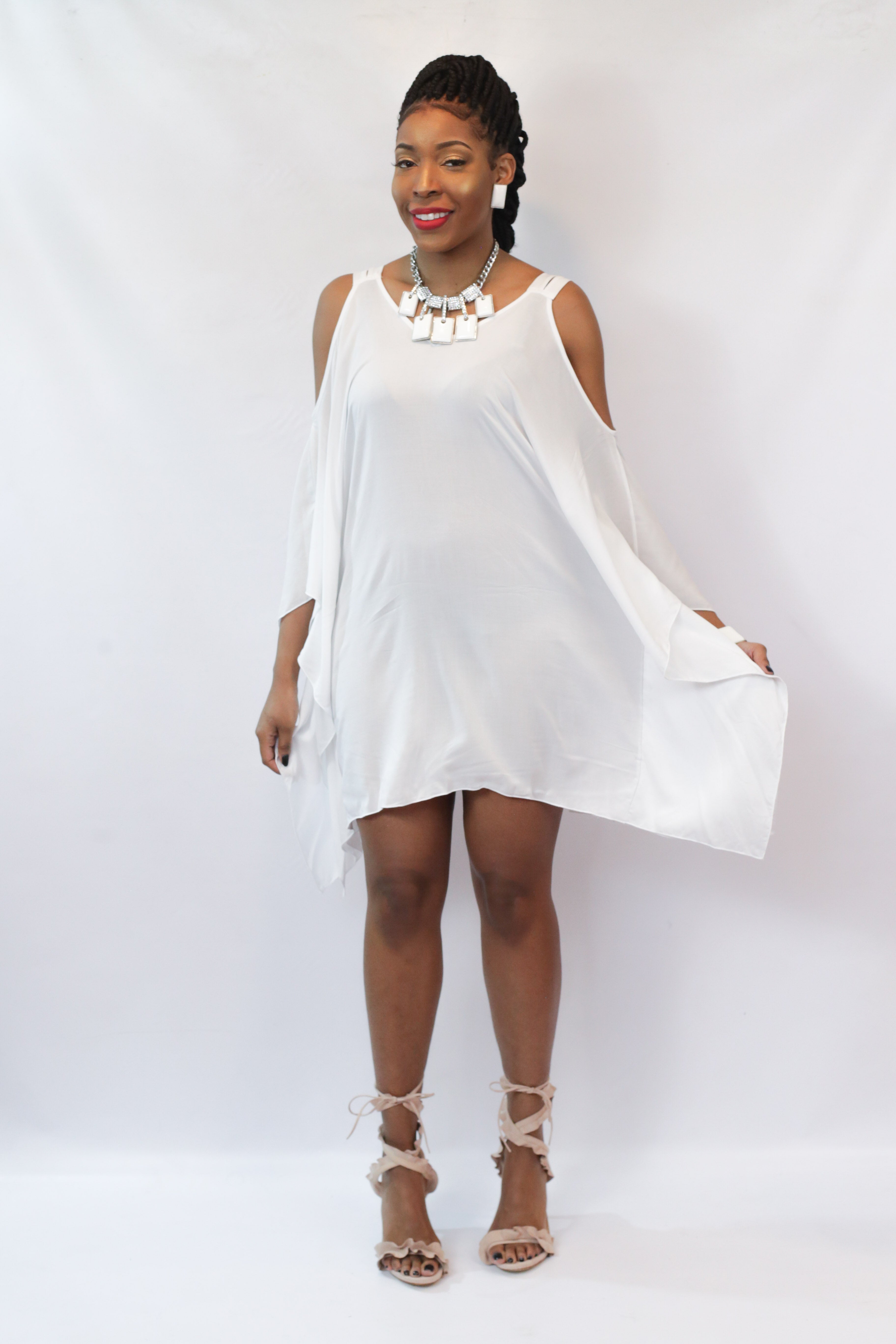White Cold Shoulder Dress – Extremely Beautiful LLC