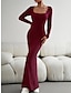 Elegant Women's Sweater Knit Maxi Dress