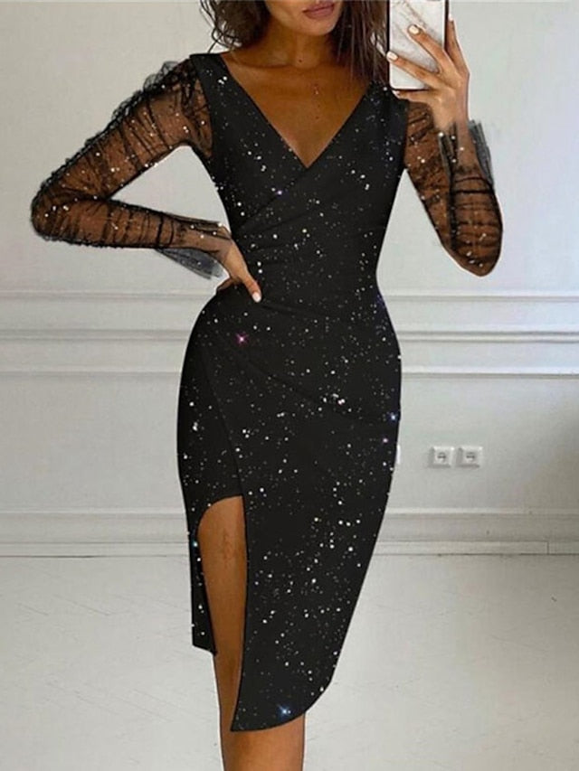 Sequins and Sparkly Lace Party Dress