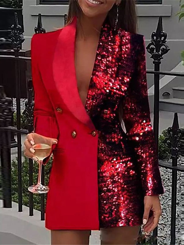 Sparkly Sequin Blazer Mini Dress