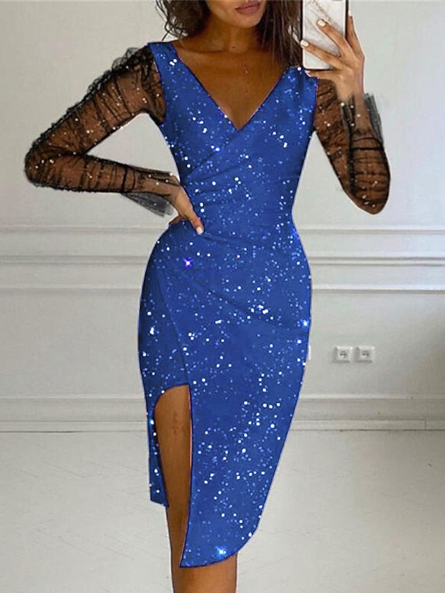 Sequins and Sparkly Lace Party Dress