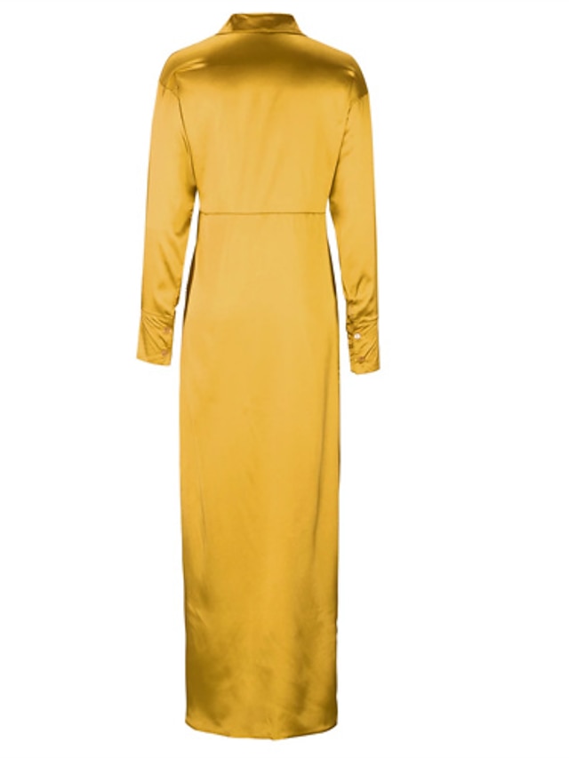 Women's Long Wrap Shirt Dress