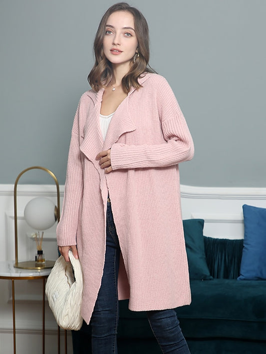 Cardigan Sweater Open Front Ribbed Knit