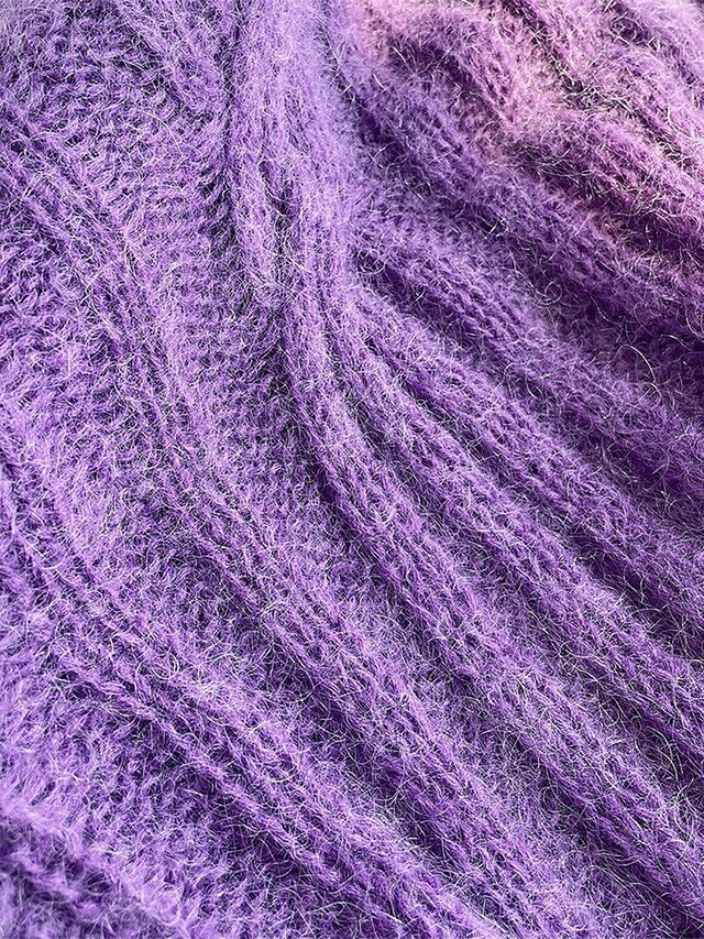 Women's Loose Fitted Maxi Purple Sweater Dress