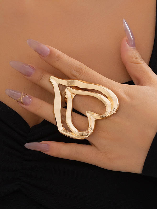 Heart Shape Solid Color Rings Accessories